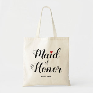 Bolsa Tote Casamento da caligrafia do roteiro da madrinha de