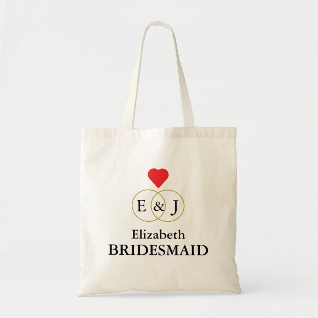 Bolsa Tote Casamento de Anéis Entwinados (Frente)
