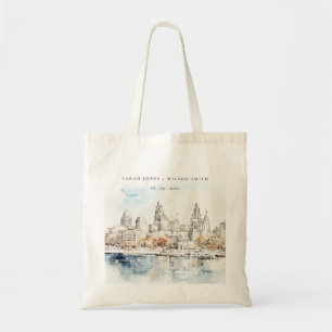 Bolsa Tote Casamento de Aquarela de Kansas City Missouri