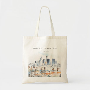 Bolsa Tote Casamento de Aquarela de Los Angeles, Califórnia