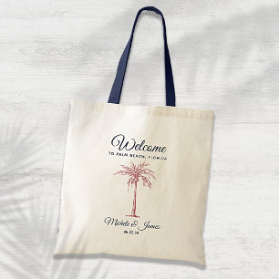 Bolsa Tote Casamento de Árvore de Palmeira Rosa Dourado Rosa