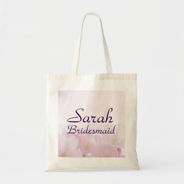 Bolsa Tote Casamento de Bridesmaid Floral Rosa Bem-vindo Tote (Frente)