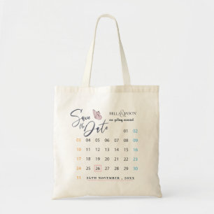 Bolsa Tote Casamento De Calendário Minimalista Simples Salva