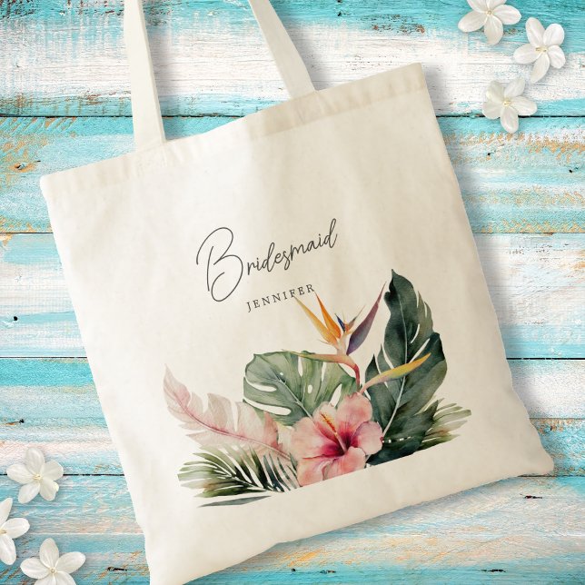 Bolsa Tote Casamento de Destino de Borracha Tropical (Criador carregado)