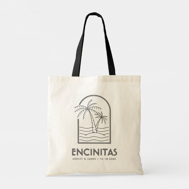 Bolsa Tote Casamento de Destino de Encinitas Wedding Weekend (Verso)