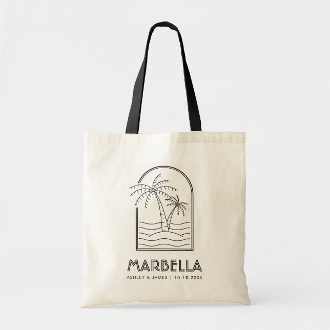 Bolsa Tote Casamento de Destino de Fim de Semana de Casamento (Frente)
