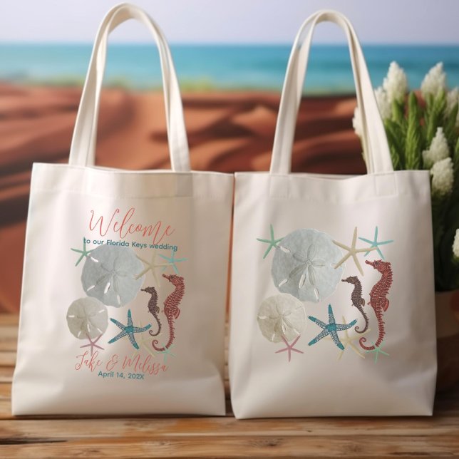 Bolsa Tote Casamento de Destino de Praia Sea Life (Criador carregado)