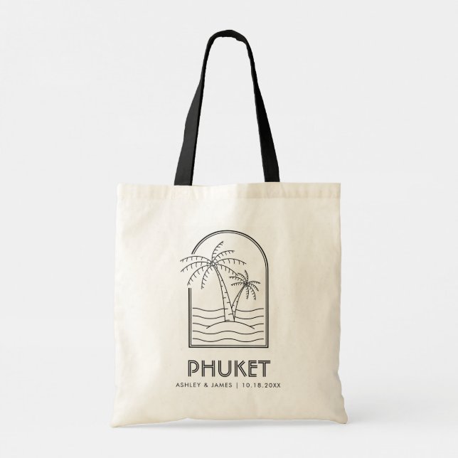 Bolsa Tote Casamento de Destino do Phuket Wedding Weekend (Verso)