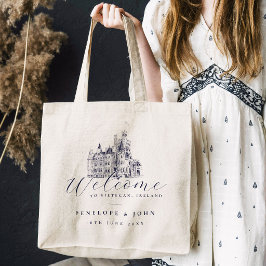 Bolsa Tote Casamento de Destino em Castelo Vintage Elegante