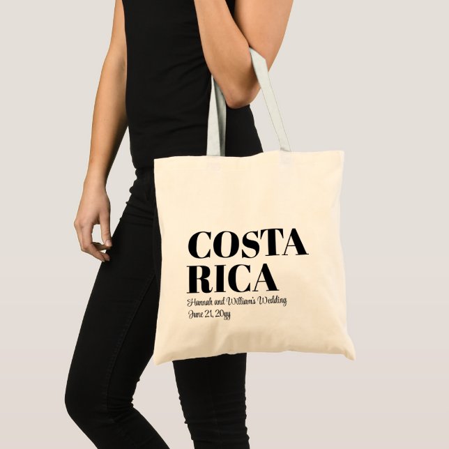 Bolsa Tote Casamento de Destino Personalizado Bem-vindo à Cos (Frente (produto))