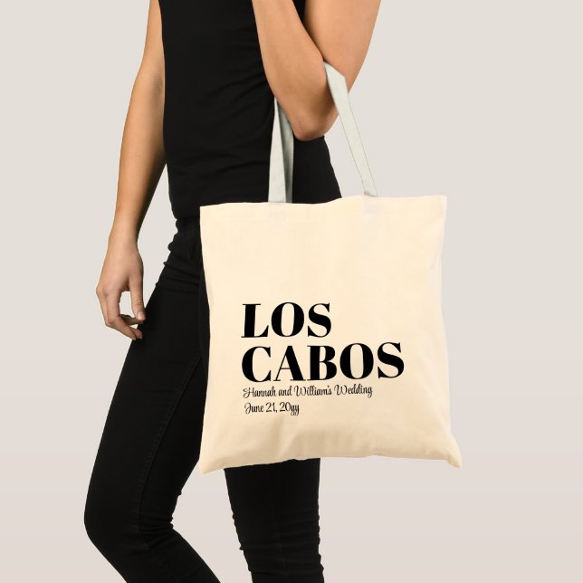 Bolsa Tote Casamento de Destino Personalizado Bem-vindo a Los (Frente (produto))