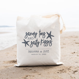 Bolsa Tote Casamento de Destino Sandy Toes & Salty Kisses