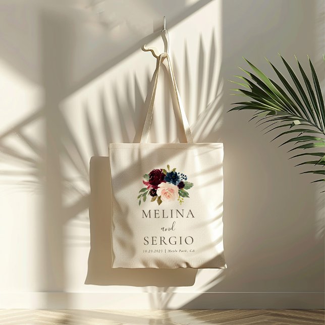 Bolsa Tote Casamento de Flores Clássicas do rico (Criador carregado)