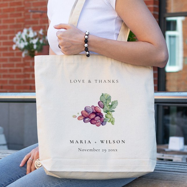 Bolsa Tote Casamento De Folhagem De Uvas De Vidro Elegante Rú (Criador carregado)