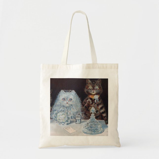 Bolsa Tote Casamento de Gato, Casamento, Noiva, Louis Wain (Frente)