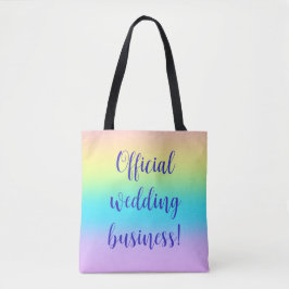 Bolsa Tote Casamento de Gradiente Grande Pastel Rainbow