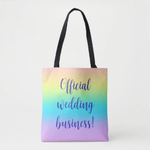 Bolsa Tote Casamento de Gradiente Grande Pastel Rainbow