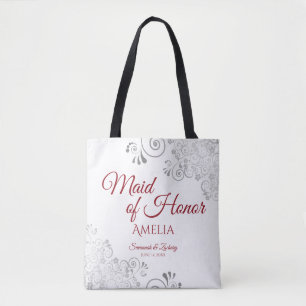 Bolsa Tote Casamento de Madrinhas de casamento Vermelha e Bra