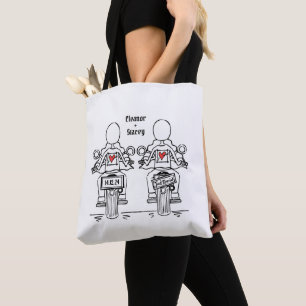 Bolsa Tote Casamento de motocicleta de duas noivas Biker
