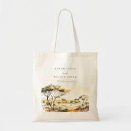 Bolsa Tote Casamento de Paisagem Africana com Muted Earth Wat