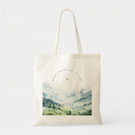 Bolsa Tote Casamento de Paisagem de Montanha de Neve Molhada
