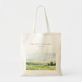 Bolsa Tote Casamento de Paisagem de Vinha com Aquarela Modern