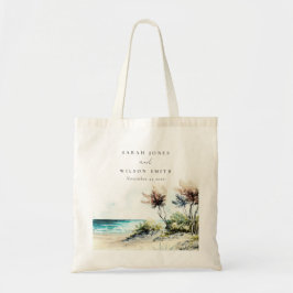 Bolsa Tote Casamento de paisagens de praia de Palm, na costa 