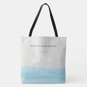 Bolsa Tote Casamento de praia de Aqua Blue