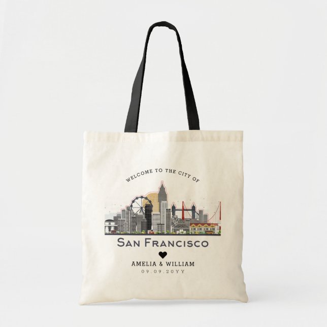 Bolsa Tote Casamento de São Francisco | Linha Skyline Estiliz (Frente)