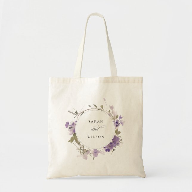 Bolsa Tote Casamento de Terra Floral do Elegante Rustic Meado (Frente)