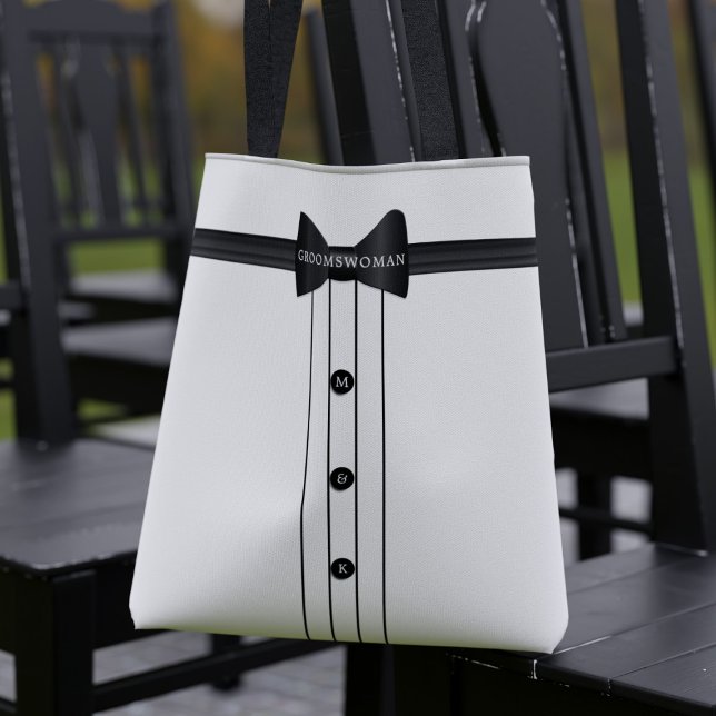 Bolsa Tote Casamento de Tie Groomswoman, Arco do partido de s (Criador carregado)