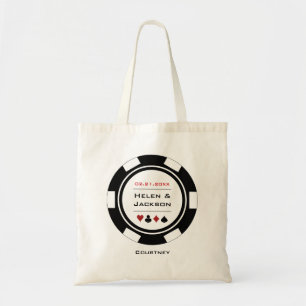 Bolsa Tote Casamento do casino do casino do pôquer preto e br