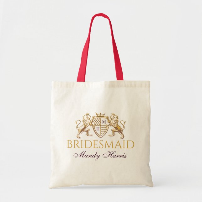 Bolsa Tote Casamento do Royal Muse Medieval Fantasy Lion Embl (Frente)