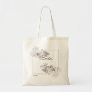 Bolsa Tote Casamento floral branco da madrinha
