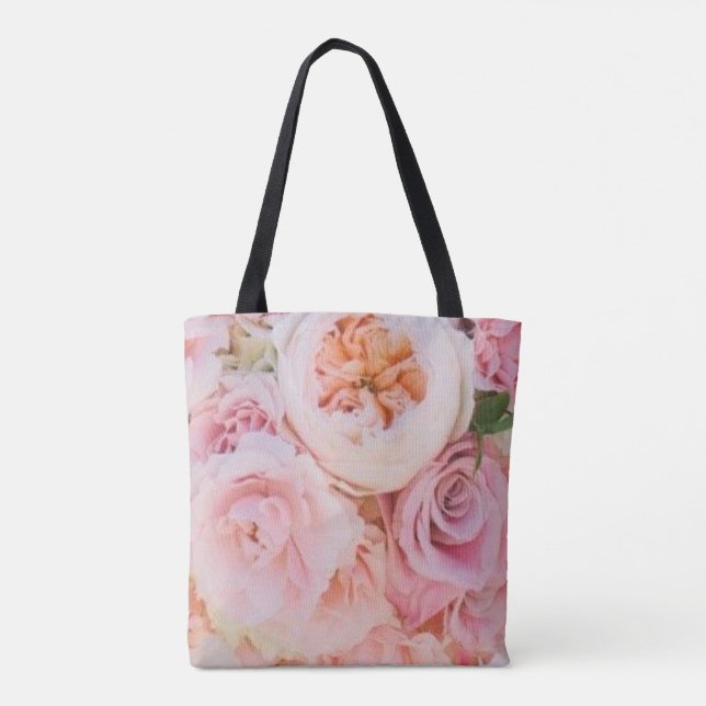Bolsa Tote Casamento Floral Rosa (Verso)