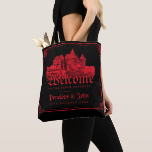 Bolsa Tote Casamento Fronteira do Castelo Vampírico Gótico Pr