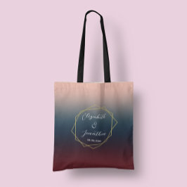Bolsa Tote Casamento Geométrico do Ombre Blush Marinho Burgun