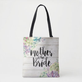 Bolsa Tote Casamento Mãe da Noiva Suculenta Madeira Rústica