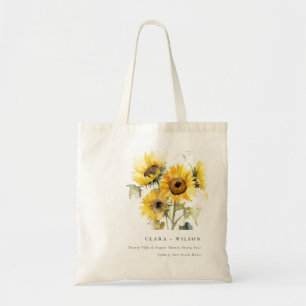 Bolsa Tote Casamento Mínimo de Boho Watercolor Sunflower Rust