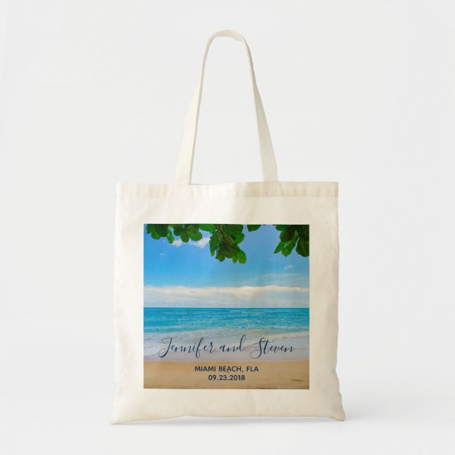 Bolsa Tote Casamento na Ilha Tropical Beach Vacing Island (Frente)