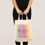 Bolsa Tote Casamento Natural Bridesmaid Oferece Mulheres Colo<br><div class="desc">Texto Manuscrito Nome Elegante Modern Modelo Womens Bridesmaid Casamento de Noiva de Bridesmaid Oferece Saco de Tota Natural e Colorida.</div>