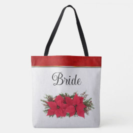Bolsa Tote Casamento no inverno Red Poinsettia