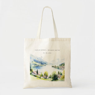 Bolsa Tote Casamento Paisagem Aquarela Lungern Suíça