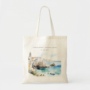 Bolsa Tote Casamento Paisagem aquarela Puglia, Itália
