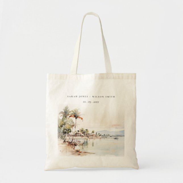Bolsa Tote Casamento paisagístico de Montego Bay Jamaica (Frente)