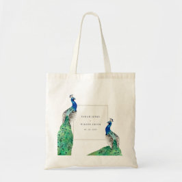 Bolsa Tote Casamento Peacock de Aquarela com Ornamentado Clás
