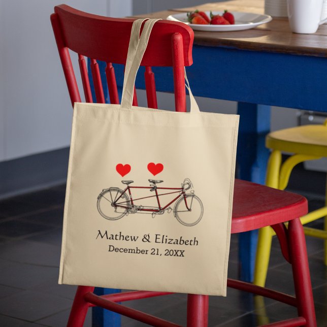 Bolsa Tote Casamento Personalizado Da Bicicleta De Bicicleta  (Criador carregado)
