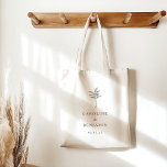 Bolsa Tote Casamento Personalizado De Arte De Linha De Árvore<br><div class="desc">Arte de Palmeira Ecru Minimalista Elegante Arranjo Personalizado</div>