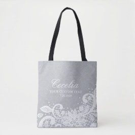 Bolsa Tote Casamento Personalizado de Colar Branca de Bridesm
