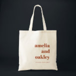 Bolsa Tote Casamento Personalizado De Queda De Feira Minimali<br><div class="desc">Bold Minimalist Rust Fall Retro Simple Custom Casamento Tote Bag</div>